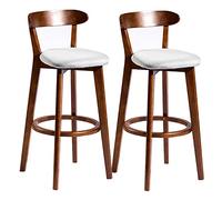 Tabourets Bar Modern Pub Height, High Set of 2, Velvet Seat and Backrest, Armless Counter Height Stool, Black Wood Base Island Stool, Seat Height 28inch