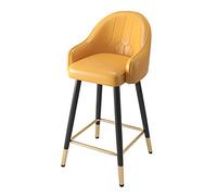 Tabourets Bar Modern Set of 2 with Armrest Backrest, PU Leather Seat and Metal Footrest and Base, for Breakfast Bar Counter Island Seat Height(A,Height 65cm)