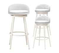 Tabourets Bar Set of 3,75 Seat Height Swivel Counter Height with Low Back,Modern Velvet Island Stools for Counter,Green