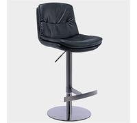 Tabourets Bar Tabouret Haut pivotant réglable Moderne, Hauteur de comptoir, île arrière, Bar Familial, Cuir PU, Titane Noir, Acier Inoxydable brossé