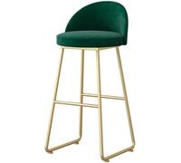 Tabourets Bar Tabourets de Bar Modernes en Velours, Hauteur comptoir, chaises de Bar for îlot de Cuisine avec Cadre en métal doré et Dossier(Green,65cm)