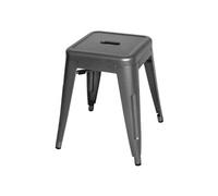 Tabourets Bas en Acier Gris Métal x 4 Bistro