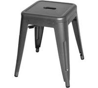 Tabourets Bas en Acier Gris Métal x 4 Bolero Bistro Gris G