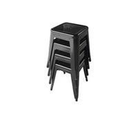 Tabourets Bas en Acier Noirs x 4 Bistro