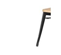 Tabourets Bistro Bas en Acier Noir avec Assise en Bois x 4 Bolero Noir