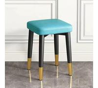 Tabourets Carrés Empilables, Tabouret De Coiffeuse sans Dossier, Tabouret De Bar Rembourré, Chaises De Salle À Manger Modernes en Cuir PU, Tabouret De Comptoir Multifonctionnel,Blue 1