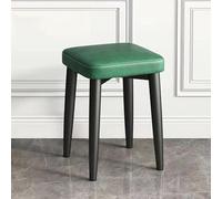 Tabourets Carrés Empilables, Tabouret De Coiffeuse sans Dossier, Tabouret De Bar Rembourré, Chaises De Salle À Manger Modernes en Cuir PU, Tabouret De Comptoir Multifonctionnel,Vert