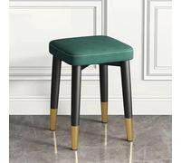 Tabourets Carrés Empilables, Tabouret De Coiffeuse sans Dossier, Tabouret De Bar Rembourré, Chaises De Salle À Manger Modernes en Cuir PU, Tabouret De Comptoir Multifonctionnel,Green 3