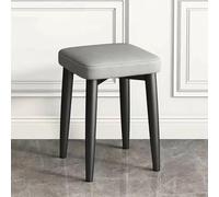 Tabourets Carrés Empilables, Tabouret De Coiffeuse sans Dossier, Tabouret De Bar Rembourré, Chaises De Salle À Manger Modernes en Cuir PU, Tabouret De Comptoir Multifonctionnel,Grey 2