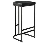 Tabourets comptoir Cuir PU Bar rembourré îlot Cuisine Tabouret Restauration de café avec Jambe en métal Repose-Pied PS Noir, cm 30 Pouces