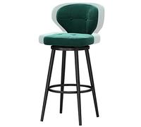tabourets comptoir Hauteur avec Plateau siè pivotant Dos degré, chaises Tabouret de rembourrées en Velours pour l'île Kitchens, Bar Rustique, lbs (Green-1PS, 75 cm)