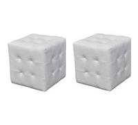 Tabourets cube Blanc Blanc G