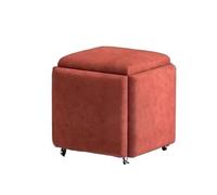 Tabourets Cubes gigognes 5 en 1 avec roulettes, Pouf empilable, tabourets de canapé empilables, Repose-Pieds Mobile, siège à roulettes pour Salon et Chambre, Gris