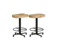 Tabourets de bar 2 pcs 52 cm Bois de manguier massif