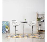 Tabourets de bar 2 pcs blanc similicuir Blanc G