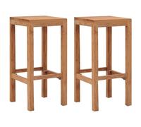 Tabourets De Bar 2 Pcs Bois De Teck Massif