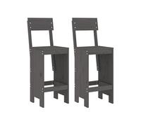 vidaXL Tabourets de bar Lot de 2 Gris 40×48,5×115,5 cm Bois massif de pin
