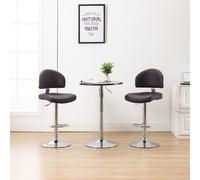 Tabourets De Bar 2 Pcs Marron Similicuir