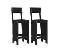 vidaXL Tabourets de bar 825363 - Lot de 2 en bois massif de pin Noir 40x48,5x115,5 cm