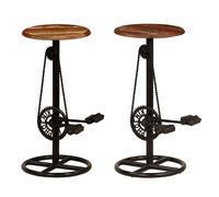 Lot de 2 Tabourets de Bar, Chaise de Pub, Siège de Bistrot, Meuble de Salle à Manger Cuisine Salon Maison Intérieur, Bois Massif de Récupération