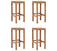 Tabourets De Bar 4 Pcs Bois De Teck Solide Brun