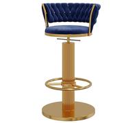Tabourets de bar à dossier haut en velours avec pivot à 360 °, hauteur réglable et repose-pieds rond en métal, chaises de comptoir élégantes pour îlot de cuisine