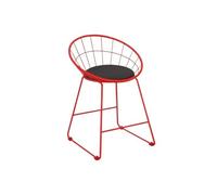 Tabourets de bar à dossier haut pour îlot de cuisine, chaises de comptoir simples en fer, options colorées pour la maison, le thé et la salle à manger, robustes et élégants (rouge)