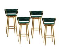 Tabourets de bar à hauteur de comptoir, 29,5 cm, chaises de cuisine pivotantes à 360° avec base en métal doré chromé, tabouret de salle à manger rembourré, 1 pièce