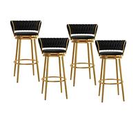 Tabourets de bar à hauteur de comptoir, 29,5 cm, chaises de cuisine pivotantes à 360° avec base en métal doré chromé, tabouret de salle à manger rembourré, 1 pièce