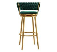 Tabourets de bar à hauteur de comptoir, 29,5 cm, chaises de cuisine pivotantes à 360° avec base en métal doré chromé, tabouret de salle à manger rembourré, 1 pièce