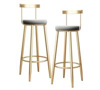 Tabourets de bar à hauteur de comptoir avec dossier, tabouret haut en fer forgé, pieds en métal doré, coussin en velours, chaise de petit-déjeuner de cuisine, repose-pieds for bistro, pub, salle à man
