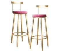 Tabourets de bar à hauteur de comptoir avec dossier, tabouret haut en fer forgé, pieds en métal doré, coussin en velours, chaise de petit-déjeuner de cuisine, repose-pieds for bistro, pub, salle à man