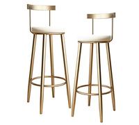 Tabourets de bar à hauteur de comptoir avec dossier Tabouret haut Tabouret de bar en fer forgé Pied en métal doré Coussin en velours, Chaise de petit-déjeuner de cuisine Repose-pieds pour Bistro Pub