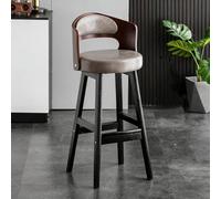 Tabourets de Bar à Hauteur de comptoir, Chaise de Bar Moderne rembourrée en Simili Cuir avec Dossier en Bois courbé et Pieds en Bois Massif