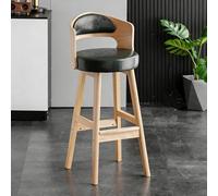 Tabourets de Bar à Hauteur de comptoir, Chaise de Bar Moderne rembourrée en Simili Cuir avec Dossier en Bois courbé et Pieds en Bois Massif