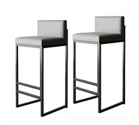 Tabourets de bar à hauteur de comptoir, cuir synthétique, base en métal, salle à manger à la maison