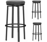 Tabourets de Bar à Hauteur de comptoir Cuisine îlot pivotant en Velours Bouts de Bar de Bar de 3, îles rembourrées Cuisines de pub Petit-déjeuner Tabouret Grand, 26/30 po (Gris, 75 cm)