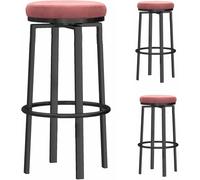 Tabourets de Bar à Hauteur de comptoir de Cuisine îlot pivotant en Velours Bouts de Bar de Bar de 3, îles rembourrées Cuisines de pub Petit déjeuner Tabouret Grand, 26/30 po (Rose, 75 cm)
