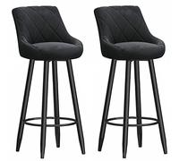 Tabourets de Bar à Hauteur de comptoir Ensemble de 2, Bartools rembourrés en Velours, Tabouret de comptoir de Cuisine avec Jambe en métal Repose-Pieds, chaises de Bar pour Les Cuisines Counter Island