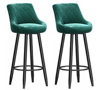 Tabourets de Bar à Hauteur de comptoir Ensemble de 2, Bartools rembourrés en Velours, Tabouret de comptoir de Cuisine avec Jambe en métal Repose-Pieds, chaises de Bar pour Les Cuisines Counter Island