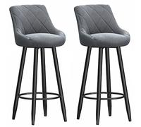 Tabourets de Bar à Hauteur de comptoir Ensemble de 2, Bartools rembourrés en Velours, Tabouret de comptoir de Cuisine avec Jambe en métal Repose-Pieds, chaises de Bar pour Les Cuisines Counter Island