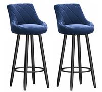 Tabourets de Bar à Hauteur de comptoir Ensemble de 2, Bartools rembourrés en Velours, Tabouret de comptoir de Cuisine avec Jambe en métal Repose-Pieds, chaises de Bar pour Les Cuisines Counter Island