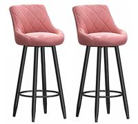 Tabourets de Bar à Hauteur de comptoir Ensemble de 2, Bartools rembourrés en Velours, Tabouret de comptoir de Cuisine avec Jambe en métal Repose-Pieds, chaises de Bar pour Les Cuisines Counter Island