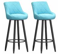 Tabourets de Bar à Hauteur de comptoir Ensemble de 2, Bartools rembourrés en Velours, Tabouret de comptoir de Cuisine avec Jambe en métal Repose-Pieds, chaises de Bar pour Les Cuisines Counter Island
