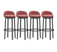 Tabourets de Bar à Hauteur de comptoir pivotant Ensemble de 4, tabourets de comptoir de Cuisine en Velours avec Dossier Bas Repose-Pieds, tabourets pivotants de comptoir, chaises de Bar sans Bras,