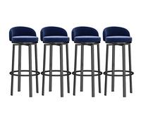 Tabourets de Bar à Hauteur de comptoir pivotant Ensemble de 4, tabourets de comptoir de Cuisine en Velours avec Dossier Bas Repose-Pieds, tabourets pivotants de comptoir, chaises de Bar sans Bras,