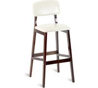 Tabourets de Bar à Hauteur de comptoir, tabourets de Bar à Hauteur de comptoir en Cuir PU avec Dos Repose-Pieds, chaises de Bar à Petit-déjeuner des Cuisines, Cadre en Bois, 300 Livres (Blanc, 61 cm)