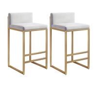 Tabourets de Bar à Petit-déjeuner Modernes Ensemble de 2 chaises de Bar de Cuisine avec des Jambes en Fer forgé et des tabourets Hauts de Dossier Ergonomique pour comptoir de l'îlot de Cuisine ou