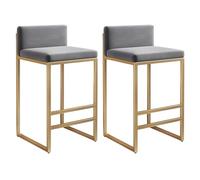 Tabourets de Bar à Petit-déjeuner Modernes Ensemble de 2 chaises de Bar de Cuisine avec des Jambes en Fer forgé et des tabourets Hauts de Dossier Ergonomique pour comptoir de l'îlot de Cuisine ou