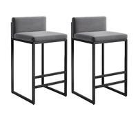Tabourets de Bar à Petit-déjeuner Modernes Ensemble de 2 chaises de Bar de Cuisine avec des Jambes en Fer forgé et des tabourets Hauts de Dossier Ergonomique pour comptoir de l'îlot de Cuisine ou